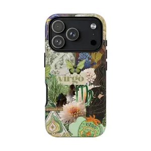 Virgo Zodiac Collage Phone Case , Astrology Aesthetic Virgo Art Design, Earth Sign Protective Case, Birthday Gift for Virgo Fans, for iPhone 17 Pro Max Phone Case 17 Air  16 15 Plus 14 13 12 11  Phone Cases,Samsung Galaxy S25 ULTRA