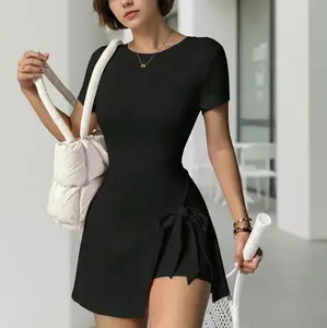 Women's Sporty Tennis Dress, Anti-Exposure Tight-Fitting Yoga Skirt, Casual Fitness Backless Design, Ideal for Gym & Outdoor Activities, Tennis Sports Dress