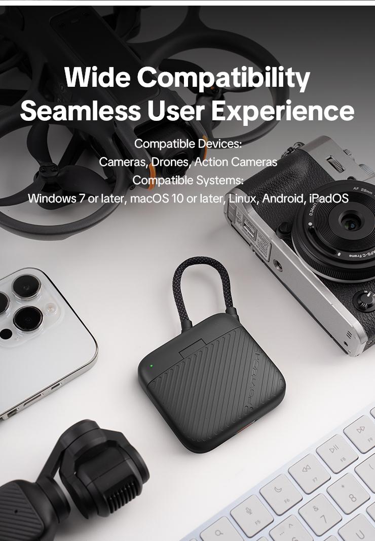 PGYTECH CreateMate Mini SD Card Reader Case – SD 4.0 & Micro SD 2-in-1 High-Speed Card Reader with 6-Slot Storage, USB-C/USB 3.1 OTG for iPhone, Camera, Drone & Action Camera