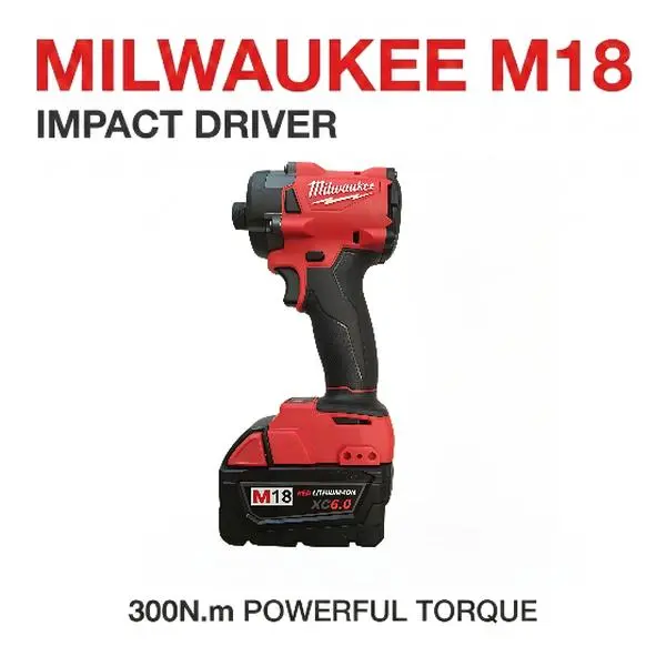 Milwaukee M18 Series 300Nm High Torque Compact Cordless Impact Driver - Power Tool, Cordless Nut Driver, 4-Mode Drive Control, LED Lights, Ultra-Short Body for Tightspace Reach, Ergo Grip, Tool Only or Kit for Auto Repair, Power Tools, High Torque Impact