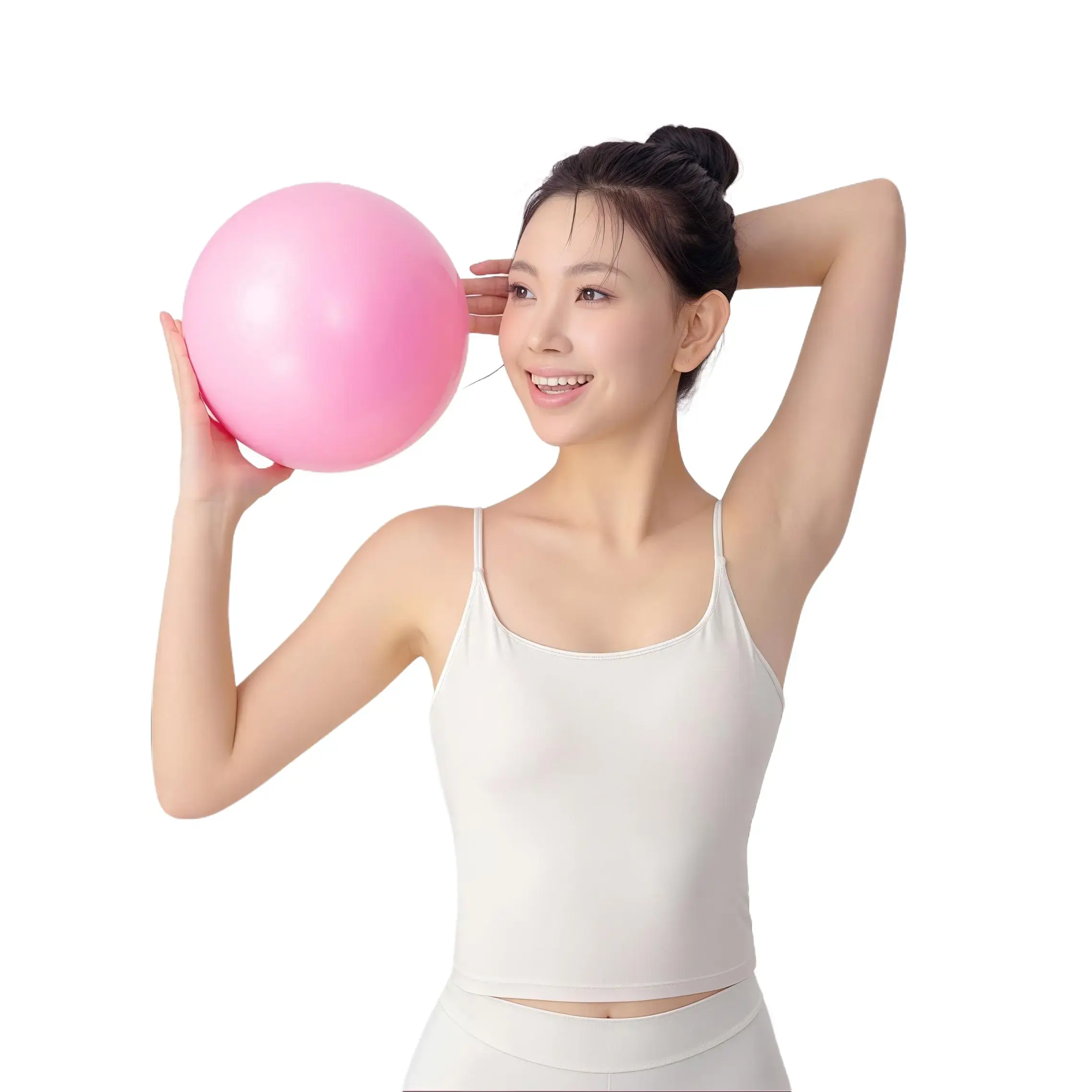 Pilates Yoga Ball - 9.5-10In Explosion-Proof Anti-Slip Core Stability Ball, Barre Workout Tool, Compact Size Fits Home Workout Spaces, Home PT Friendly Fitness Equipment
