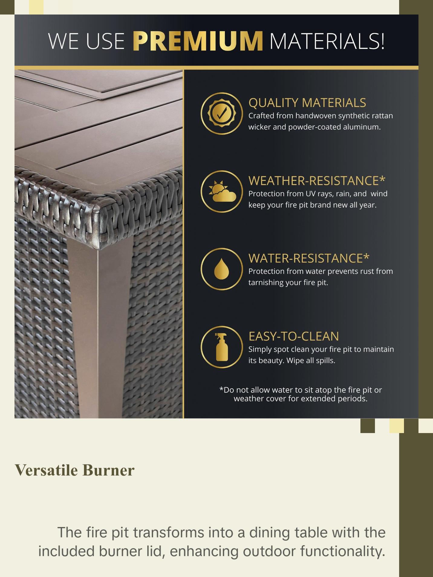 Ethan 5-Piece Outdoor Fire Pit Table Set for Patio