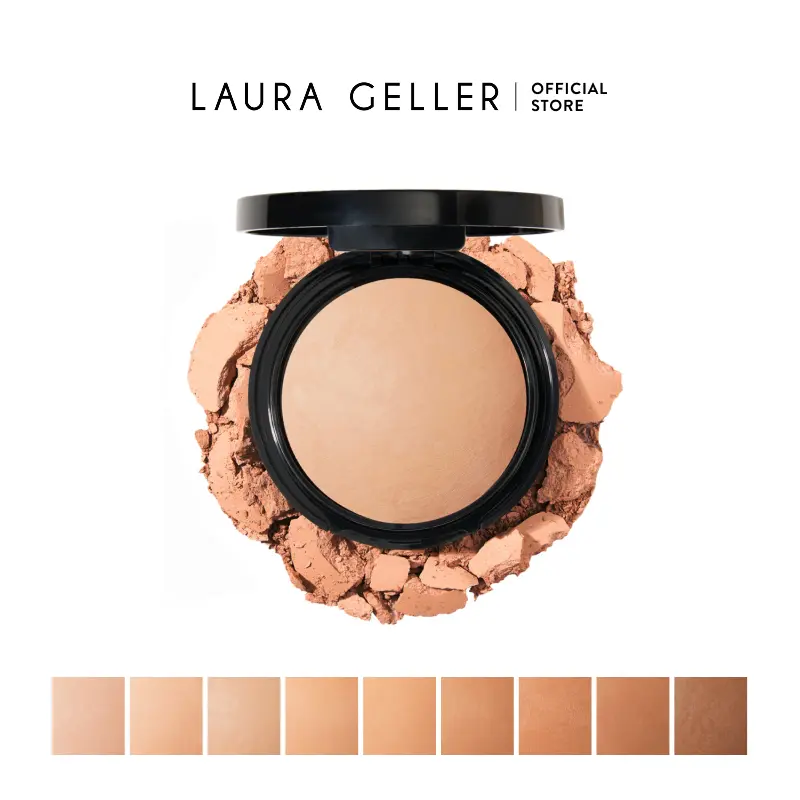Laura Geller Double Take Baked Full Coverage Powder Foundation - Flawless Matte Finish, Long-Wearing, Rosacea & Psoriasis Friendly, Dermatologist Approved - Makeup, Foundation