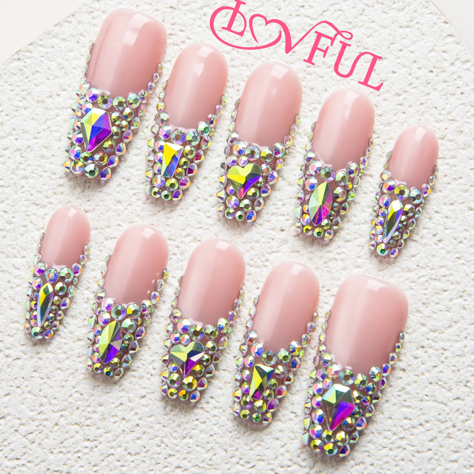 Lovful Coffin Classic Regular Length 1.3" Handmade Acrylic Press-On Nails for Art Designs 10PCS, Reusable Salon Quality Nailcare Glow in the Dark, H21-H313 #DealsForYouDays
