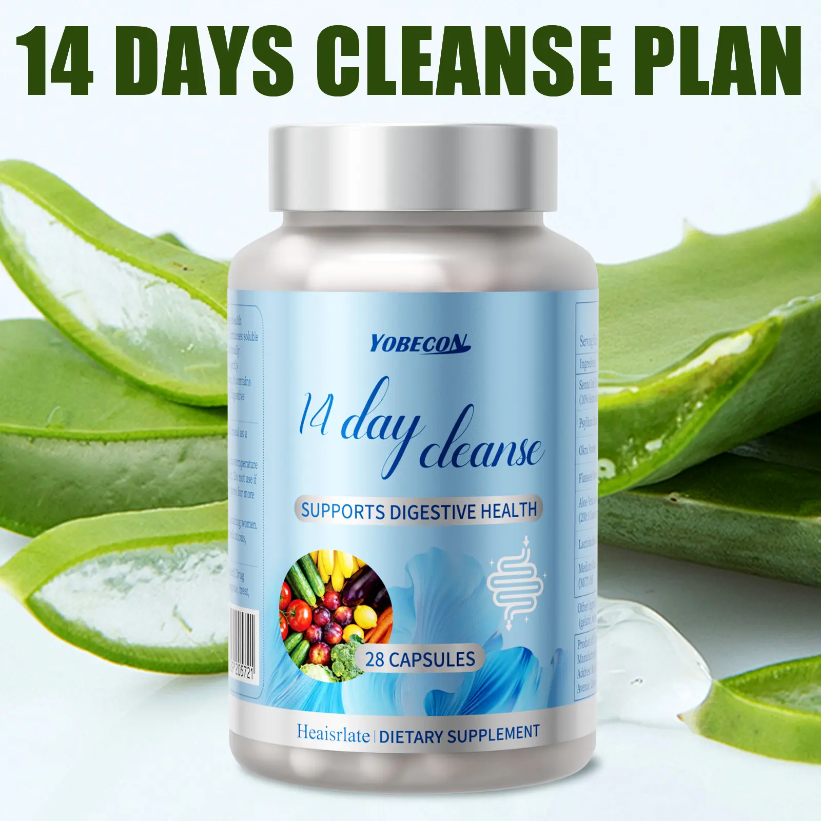 Heaisrlate Botanical Blend Dietary Capsules - 14-Day Gut Support, Natural Formula with Senna + MCT Blend & Psyllium Husk, Colon Health Supplement for Men and Women