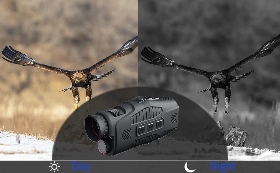 Digital Night Vision Monocular 1080p with IR LED, Handheld Night Goggles for Hunting and Outdoor Use