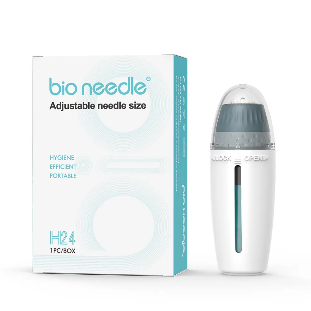 Bio Needle Adjustable Needle Microinfusion Stamp H24 Hygienic Portable Efficient Skincare Beauty Tool for Skincare Enthusiasts