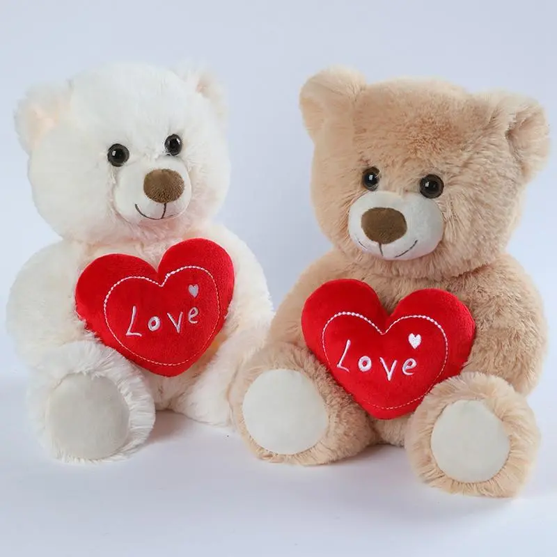 Teddy Bear Stuffed Toys with Love Heart Decor, 1 Count Cute Plush Bear Toy, Birthday Gift for Friend and Girlfriends, Love Gift for Mom, Cute Stuffed Animal