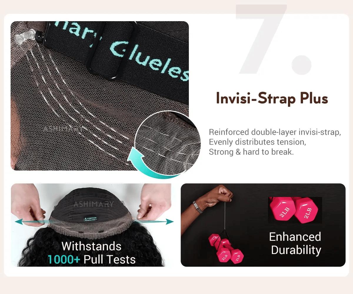 Realistic Newborn Hairline  Kinky Curly Invisi Strap Snug Fit 360 Transparent Lace Frontal Bleached Knots Pre Cut Lace Wig With Drawstring SpringStatements