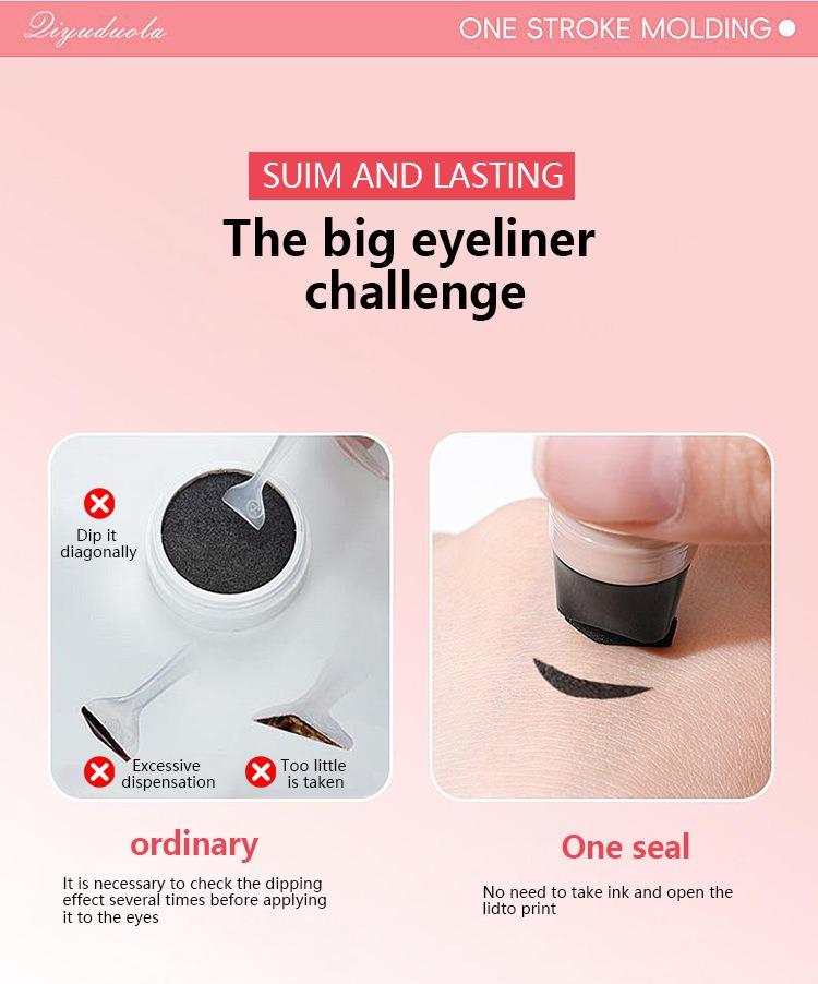 Rotating Eyeliner Stamp & Pen – Dual-Ended Quick-Dry, Long-Lasting Waterproof Liquid Liner for Effortless Winged Eye Looks.