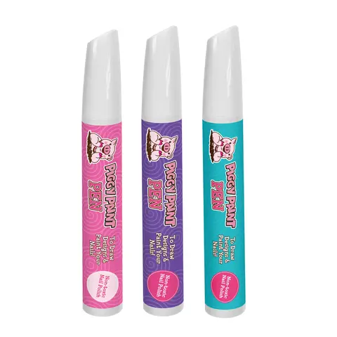 Piggy Paint Fairy Fun 3-Pack Multi-Pack Nail Pens Bundle - Pink, Purple, Teal Kid-Friendly Nail Art Pens for Kids, Easy to Use, Non-Toxic, Cruelty-Free, Vegan