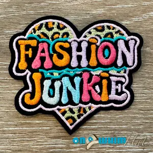 Fashion Junkie Embroidered Iron-On Patch