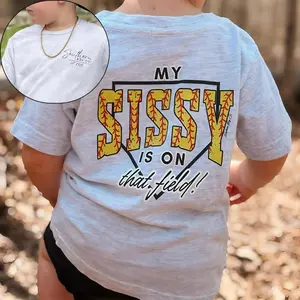 Softball My Sissy is on that Field T-Shirt, Softball Game Day Outfit, Country Lifestyle Graphic Tee, Southern Boy Shirt, Hunting Season Shirt, Family Matching Outfit, Trending Shirt, Y2K Clothing, Youth Clothing