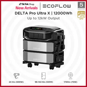 EcoFlow DELTA Pro Ultra X 12000Wh Whole-Home Power StationEF ECOFLOW 12288Wh Power Station: Delta Pro Ultra X (1x Inverter + 2 x Batteries), 12000W Solar Generator for Home Battery Backup, Expandable to 180kWh, Outdoor & Camping Battery Power Supply