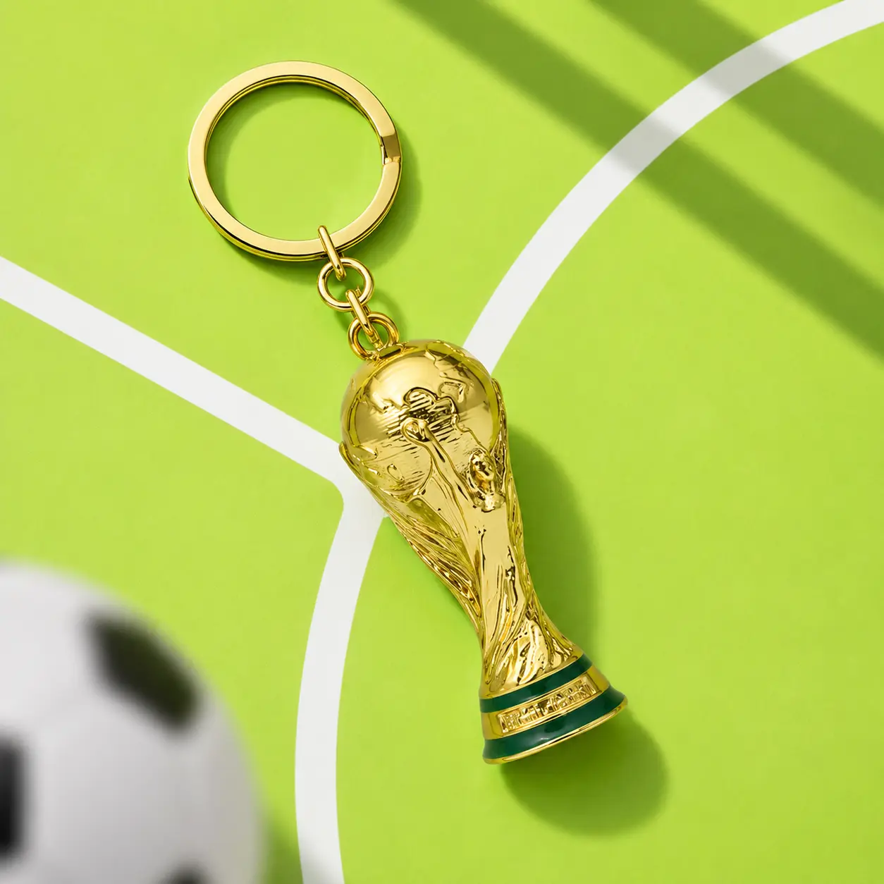 MINISO FIFA World Cup 2026 Series 60mm Trophy-Shaped 3D Keychain, Easy-Attachment Sporty Charm, Back-to-School Soccer Fan Fashion Accessory