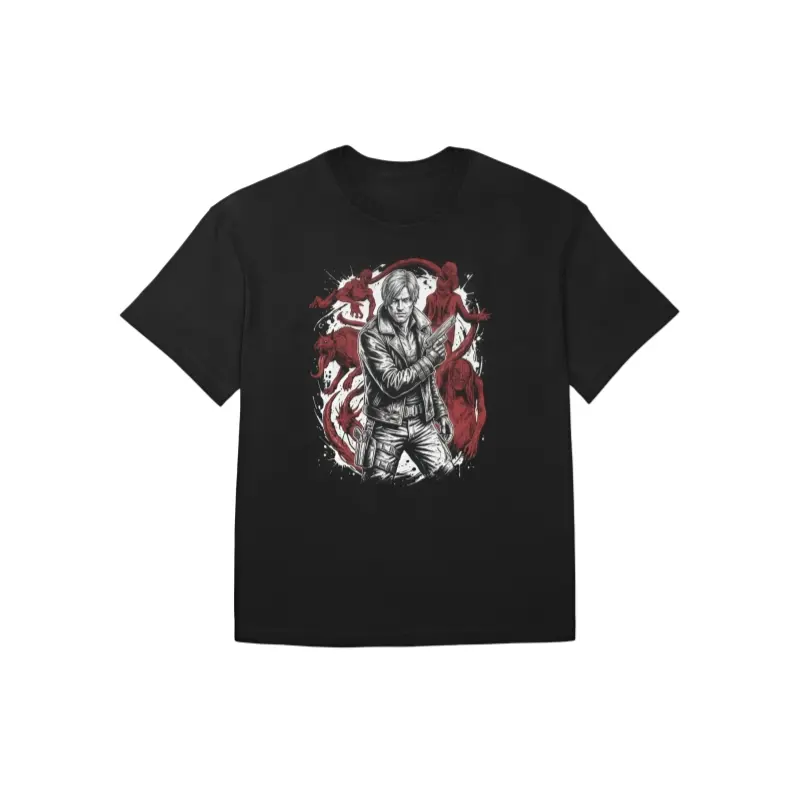 Resident Evil Requiem Leon Kennedy RPD Orphanage Gameplay Art Oversized T-Shirt  Streetwear Holiday Wear y2k cotton fashion Streetwear Lover Gift Top Trending