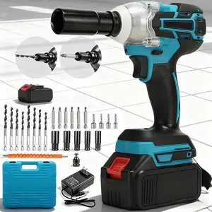 1/2 Cordless Impact Wrench,3-In-1 High Torque Impact Gun ,5 Impact Sockets,8 Drills,10 Screws And Tool Case,Impact Tools For Car Lug Nuts