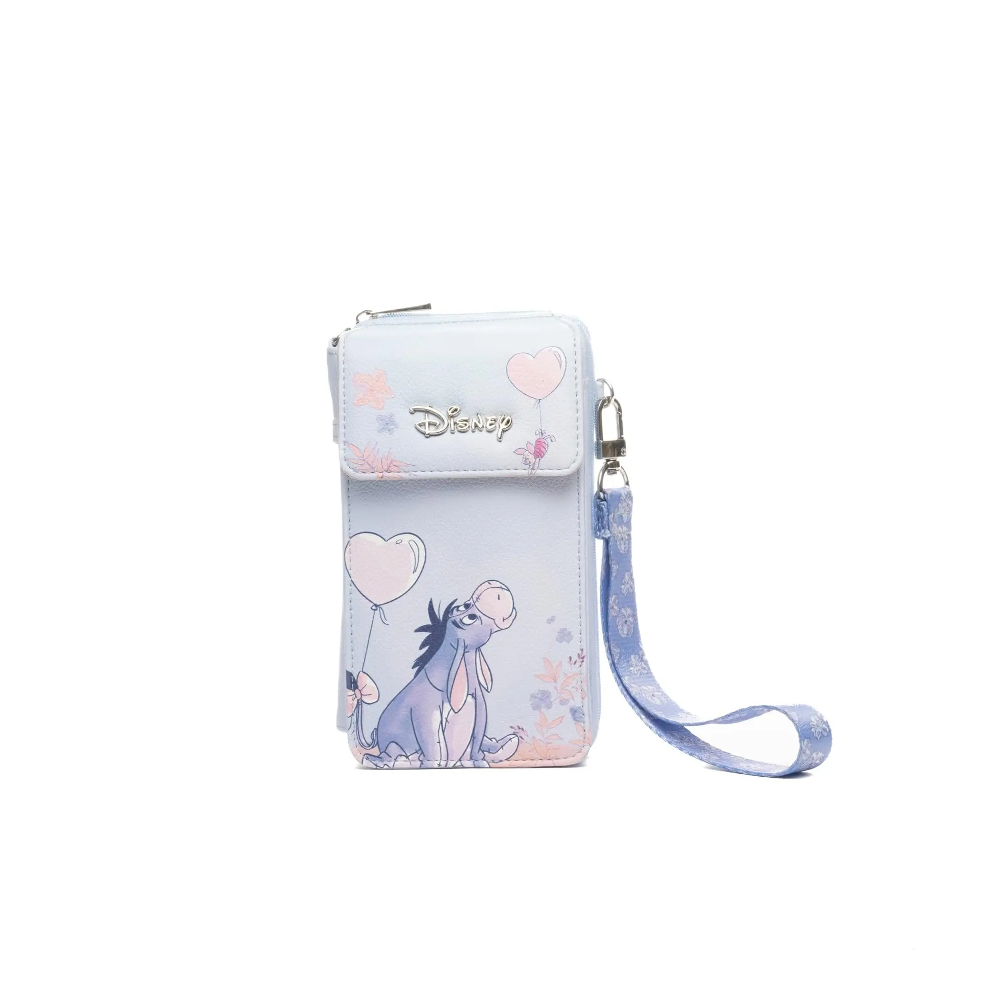 Women's Casual Trendy Purse, Eeyore Cartoon Print Vegan Leather Crossbody Phone Bag with Removable Wristlet and Adjustable Strap