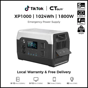 [WeeklyDeals] [Power Outage Survival] CTOLITY Portable Power Station [1800W/1024WH], LiFePO4 Battery Backup for Home, Solar Generator for Camping Road Trip Essentials, RV, Emergency Prep,Off Grid Living,Van Life Must Haves,Camping Gear