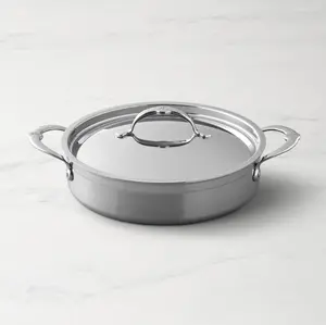Hestan ProBond Forged Professional Clad Stainless-Steel Sauteuse 3 1/2-Qt. Cold-Forged Design for Even Heat Distribution & Fast Heat-Up