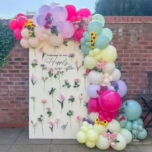 154-Piece Spring Wildflower Balloon Arch Kit in Pastel Colors for Tea Parties, Showers & More