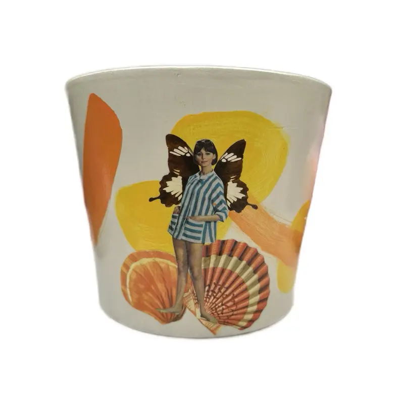Terracotta Pot - 5.5 Inch Hand Painted Flower Pot with Colorful Design, Ideal for Indoor Use, Versatile for Plants home garden planting