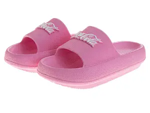 CocaCola Pink Script Casual Slides for Women  Stylish Comfortable Beach Pool Summer Sandals (Adult)