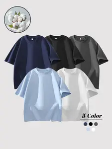 Men's 3-Pack Loose Crew Neck Tees - 100% Cotton Quick-Dry Moisture-Wicking, Ideal for Gym Workouts & Outdoor Activities