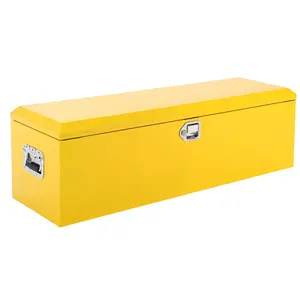 Garvee Yellow Steel Truck Bed Tool Box, Diamond Plate Tool Box with Side Handle and Lock Keys, Storage Toolbox Chest Box Organizer for Pickup, Truck Bed, RV, Trailer
