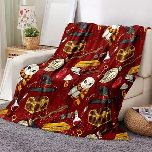 Soft Throw Blanket Gryffindor Cartoon Pattern Blanket,Cozy For Home & Office,Fall Decor,Home Decor Warm,Christmas Gift Blankets