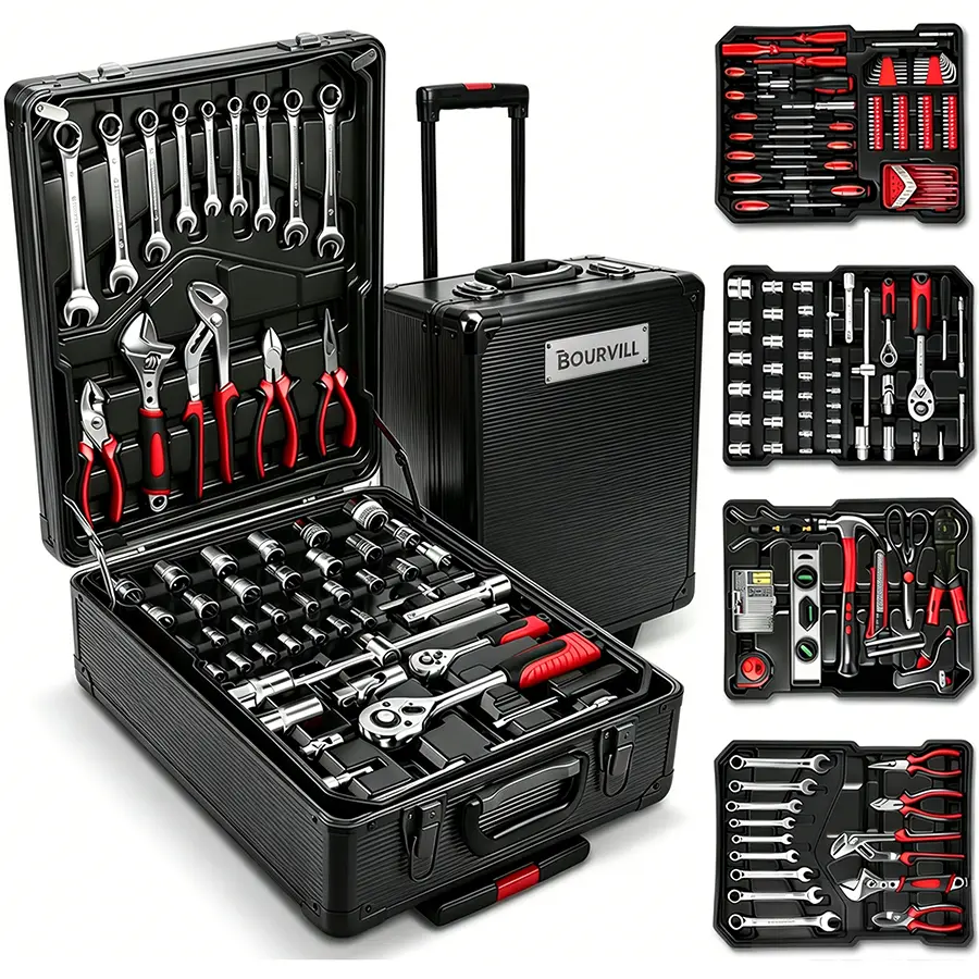 Bourvill 899PCS Large Capacity Metal Hand Toolbox, The Ultimate Home Repair Master Set - Comprehensive Toolbox, With 4 Drawers, General Household Toolkit, Simple And Durable, Auto Repair Repair Tools, No Assembly Required #summerfinds