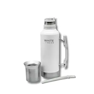 1.2 L Yerba Mate Thermos Kit To Go | Free Yerba Mate Sample |  WHITE Prime