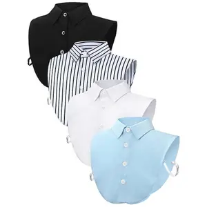 4 Pcs Fake Collar Detachable False Dicky Collar Half Shirts Round for Women Outfits Halloween Costume Accessories