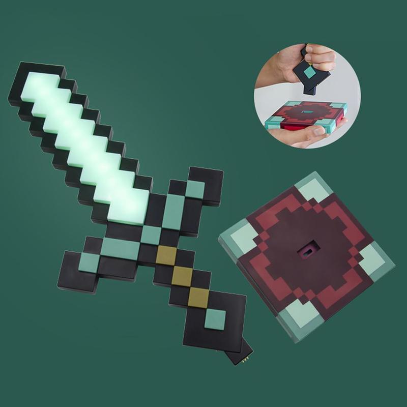 Diamond Sword Night Light Ornament, Color Changing Sword Game Accessory Gift Toy Model Table Lamp Decoration Christmas Gift