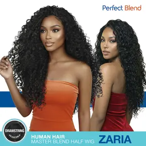 The Stylist Human Hair Blend Perfect Blend Water Wave Half Wig Zaria - Free Edge Scarf with purchase