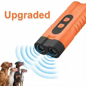 Ultrasonic Dog Bark Deterrent Rechargeable Anti Barking Device 30ft Range LED Flashlight Portable Training Tool Safe No Shock for Small Medium Large Dogs