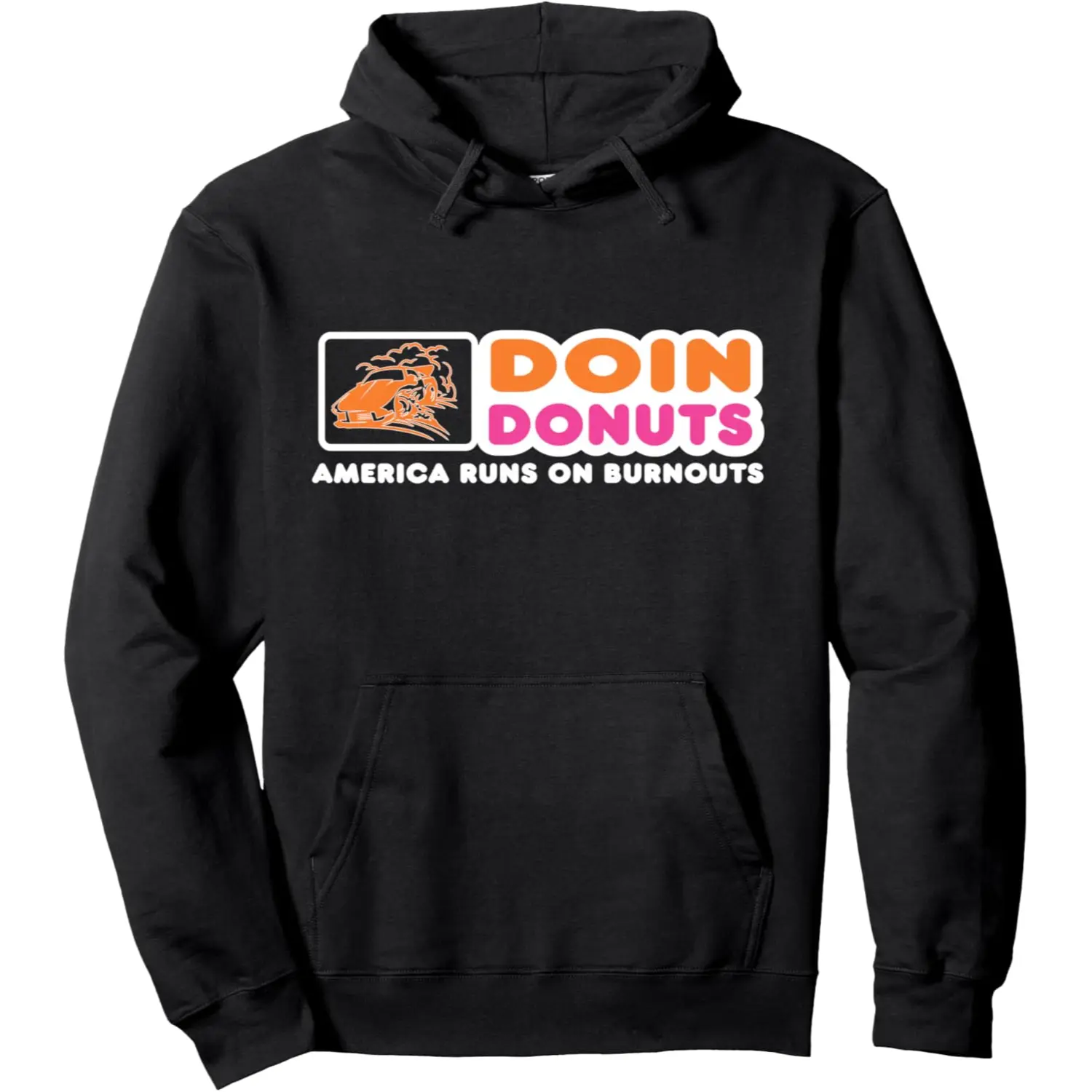Men's Doin' Donuts Graphic Print T-Shirt for Car Enthusiasts - Casual 100% Cotton Retro Basic Top, Medium Length Short Sleeve, Round Neck, Regular Fit with Slight Stretch, Foldable Hang Menswear Streetwear