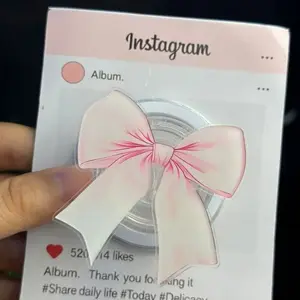 Cute Pink Bow Magsafe Phone Grip – Magnetic Pop Socket Kickstand