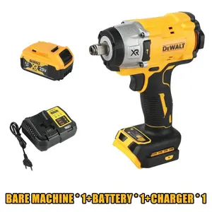 Dewalt DCF922 Cordless Impact Wrench 1/2" Drive 205N.m High Torque Variable Speed Electric Wrench for 20V Battery Bare Machine Battery Charger