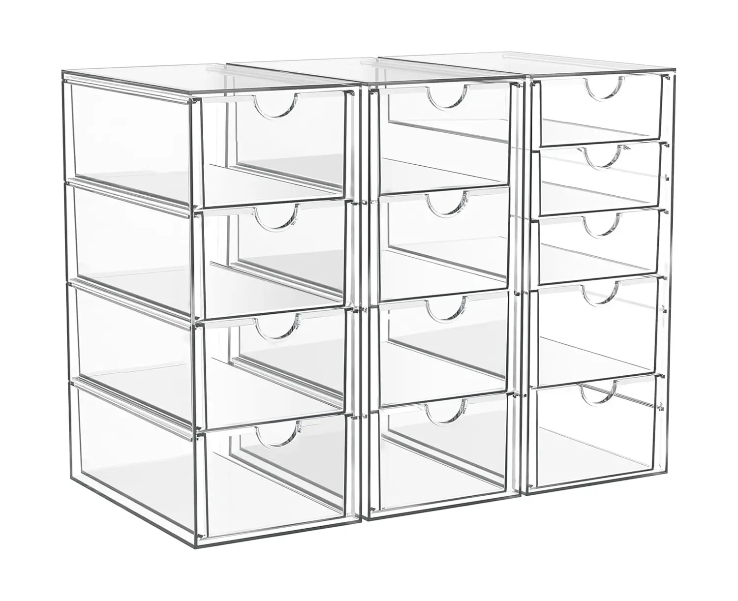 13 Drawer Clear Acrylic Organizer, Storage Organizer for Bathroom Vanity, Makeup, Kitchen Pantry, Countertop and Home Organization