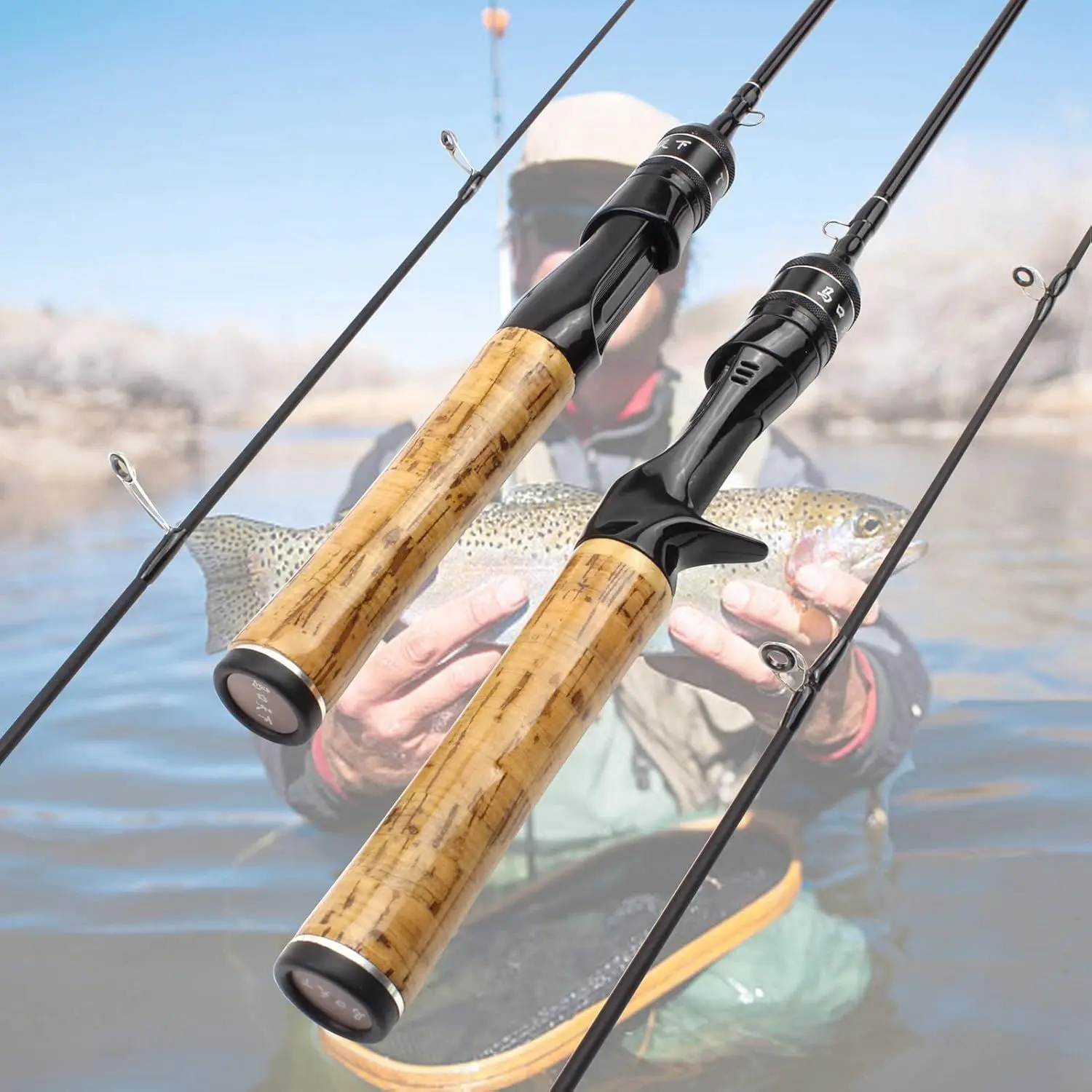6ft Moisture-Proof Carbon Fiber Handle Finesse Baitcasting Rod, Ultralight Slow-Action Pole with Slip-Free Grip for Light Fishing, Bass Fishing (Freshwater & Saltwater Compatible)