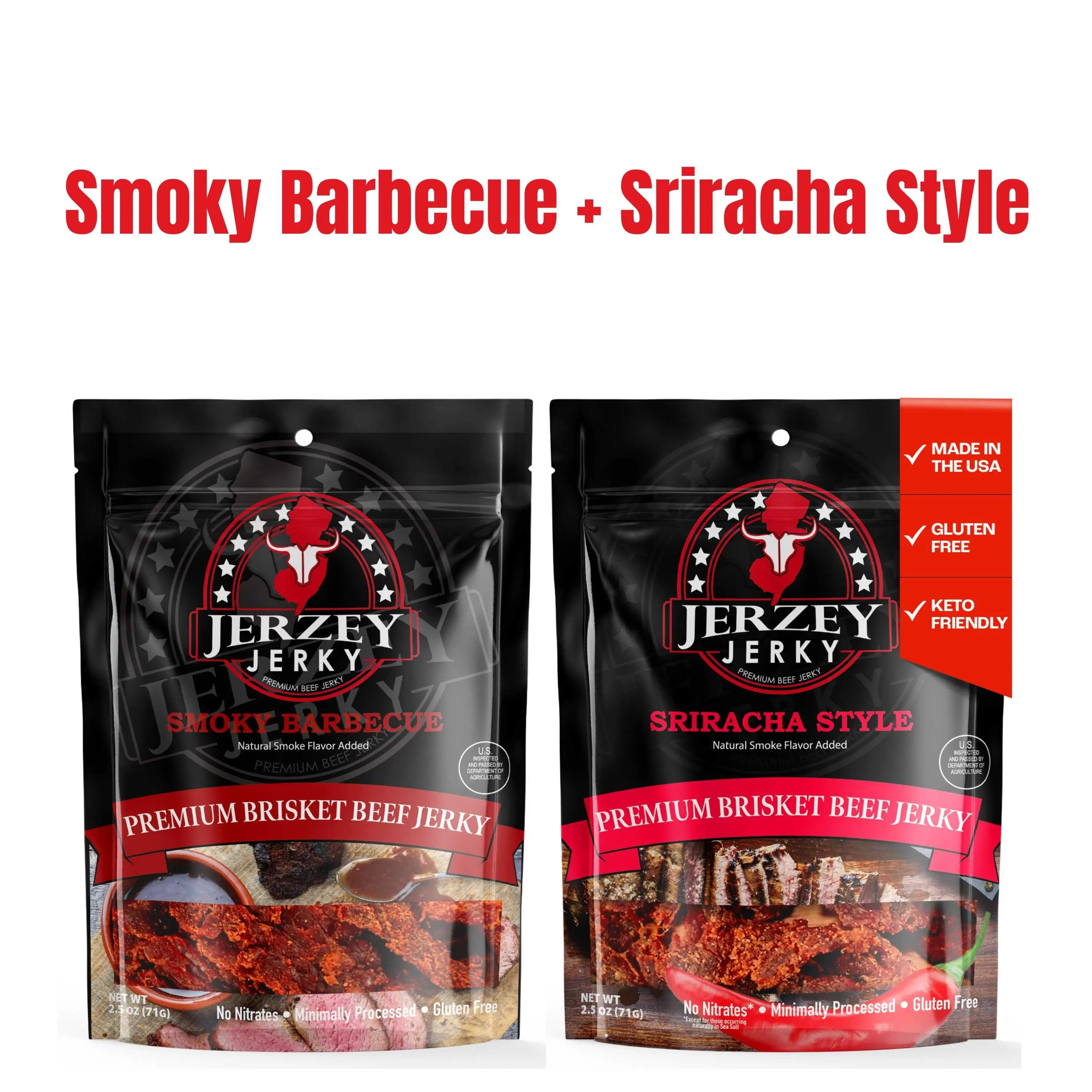 Beef Jerky - Smoky Barbecue + Sriracha Style Beef Jerky - Smoky Barbecue + Sriracha Style