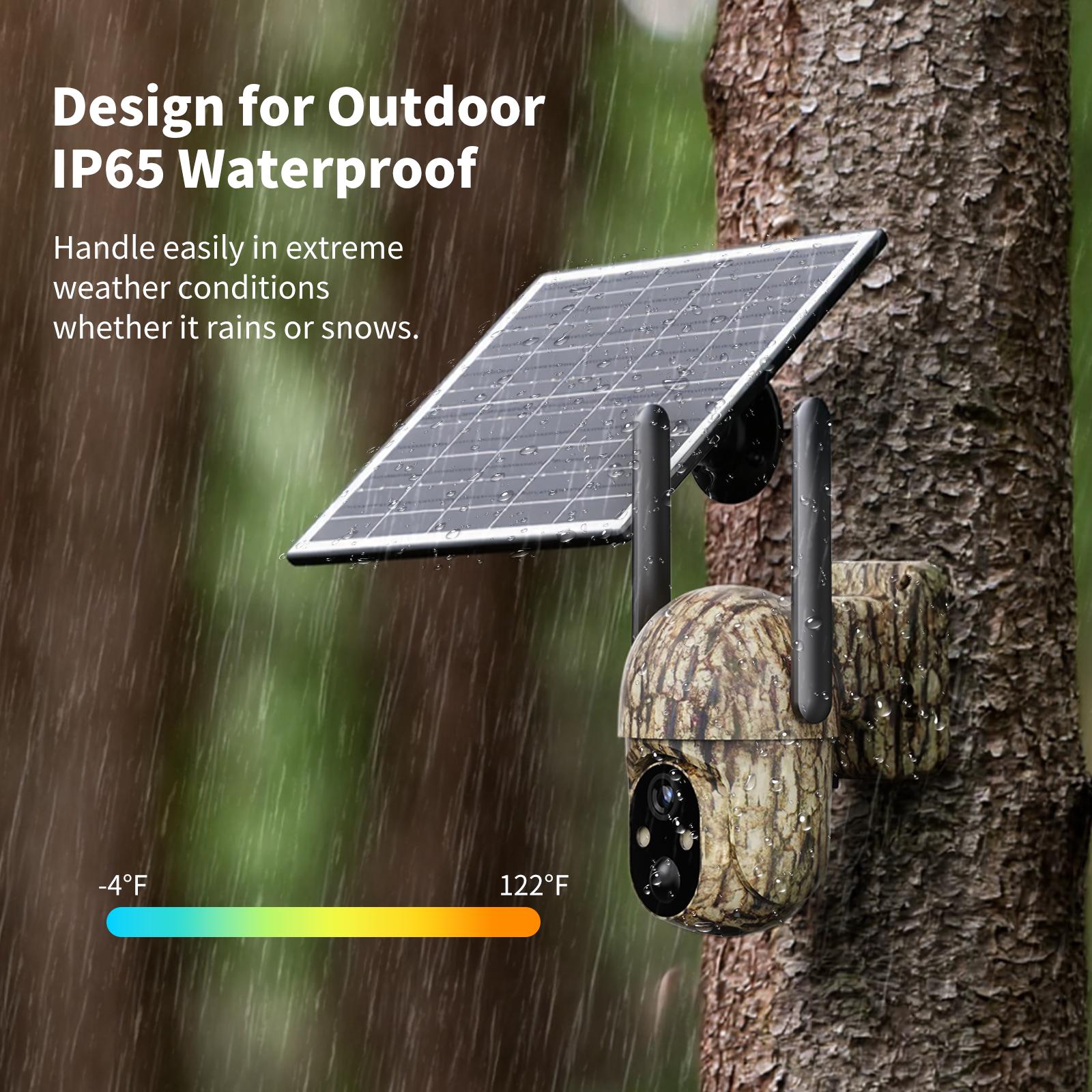 Solar Surveillance 4G LTE Cellular Security Camera – 2K HD Video 360° View, No WiFi, Remote APP Controlled, WaterProof, Motion Activated, Night Vision, 4G Data Card Included (Data refill is required for Unlimited 4G data usage)