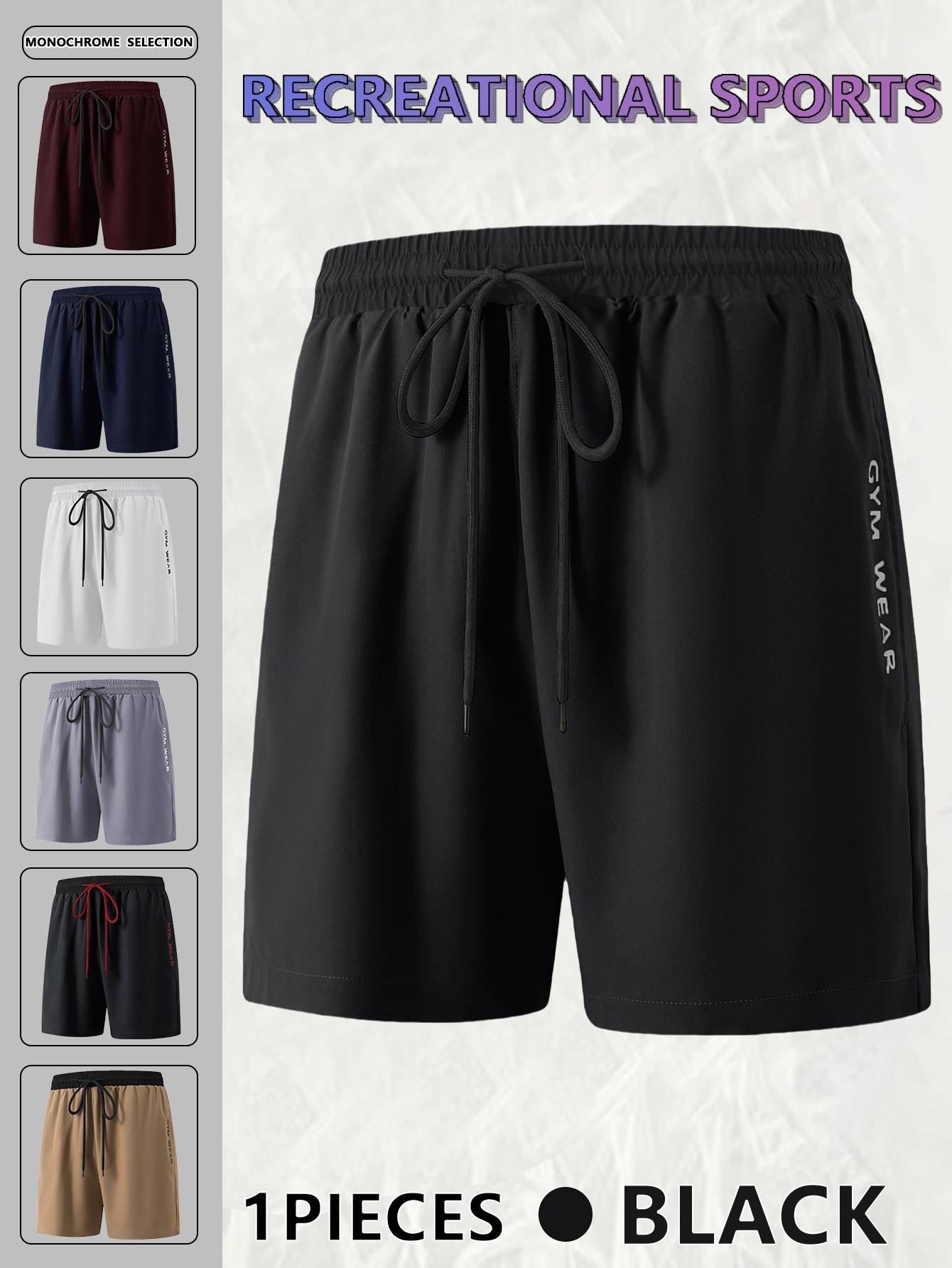 Men's Letter Print Leisure Shorts, Casual Comfy Breathable Athletic Shorts for Summer, Shorts for Men, Men's Bottoms for Daily Wear, Men Shorts, Jogging Shorts, Breathable Fitness Shorts, SummerSportsShorts Please refer to the size chart before purchasing