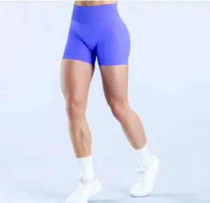 DFYNE Dynamic Shorts 4.5 inches — Seamless low-rise yoga shorts with a peach-lift design, high elasticity, quick-dry fabric, suitable for fitness and yoga training at the gym Low-Waist Biker skinny workout