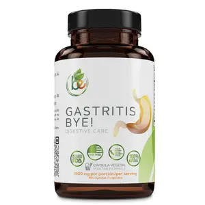 Gastritis Gastri-Bye Digestive Support Complex - 90 Vegetable Capsules - 1500mg Per Serving - Advanced Blend with Aloe Vera, Curcumin, Zinc L-Carnosine, Garlic, & Probiotics - 100% Natural Gastrointestinal Harmony - by BEXPERTSUSA