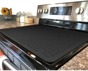 Silicone Rubber Cover Pad for Electric Stove, Heat Resistant Insulation Mat for Kitchen Counter Protection