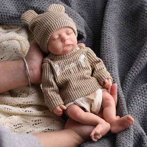 BABESIDE 12/16-inch Reborn Baby Boy with Fair Skin, Full Silicone Body, Painted Hair, and Accessories Reborn Doll Set Suitable as Birthday Gift, Christmas Gift, Mother's Day Gift, or Collectible