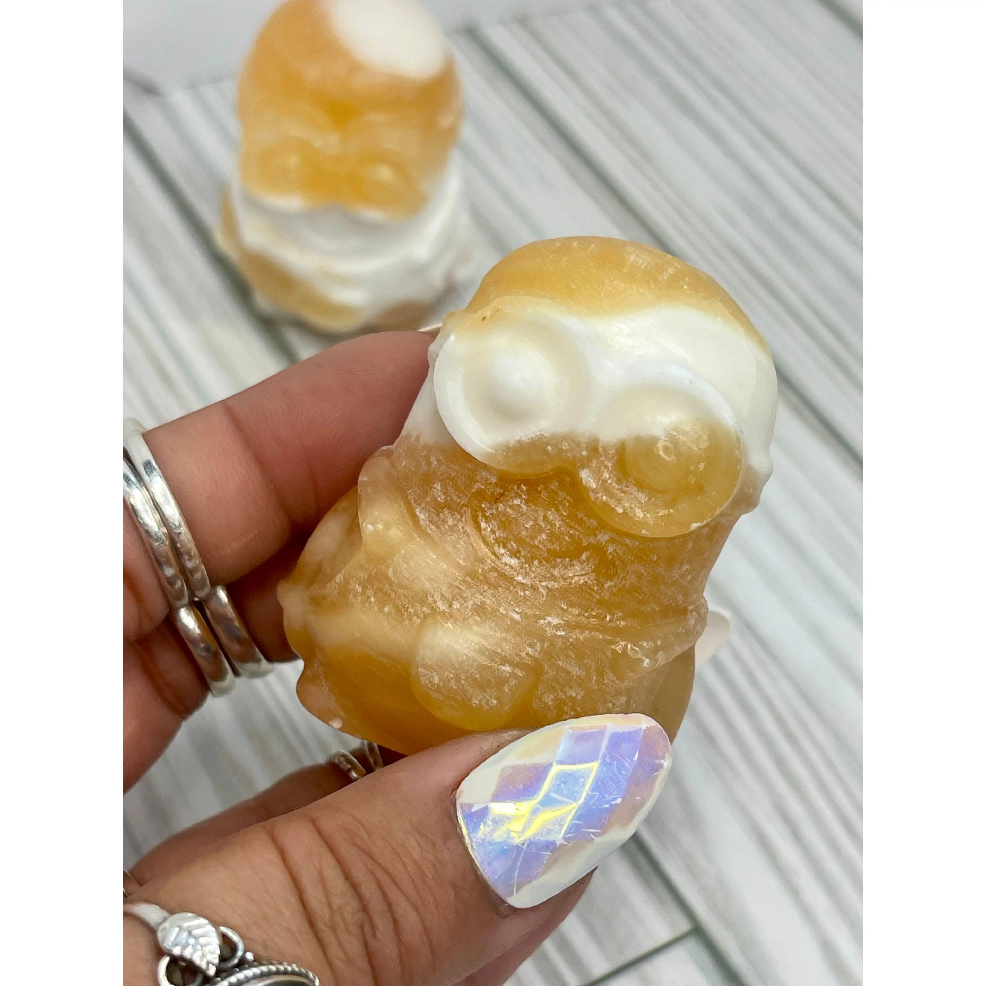 Yellow Calcite Minion Rare Stone Carving, Intuitive Pick Collectible for Happiness, Inspiration