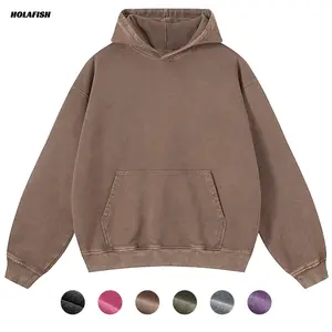 Holafish Oversized Casual Acid Wash Hoodies Womens Pullover Sweatshirts Acid Wash Shirt Vintage Loose Fit Winter Long Sleeve Shirts Outfits